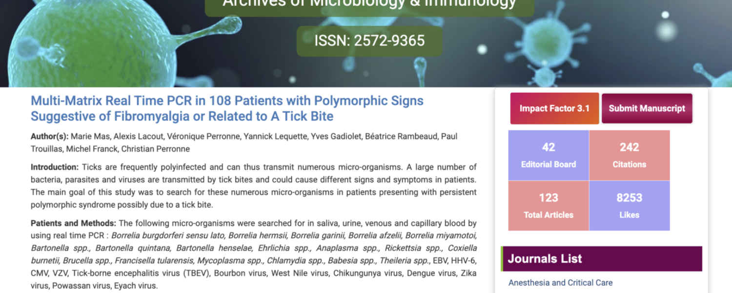 Multi-Matrix Real Time PCR in 108 Patients with Polymorphic Signs Suggestive of Fibromyalgia or Related to A Tick Bite