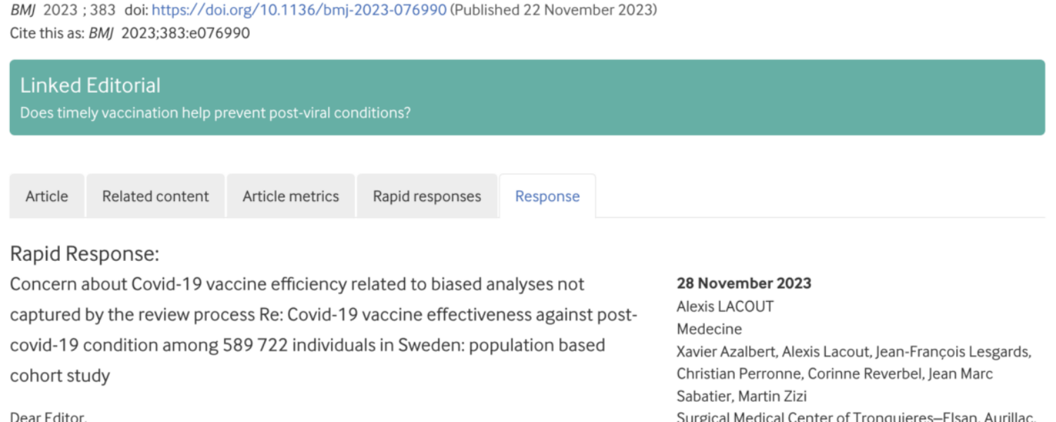 Concern about Covid-19 vaccine efficiency related to biased analyses
