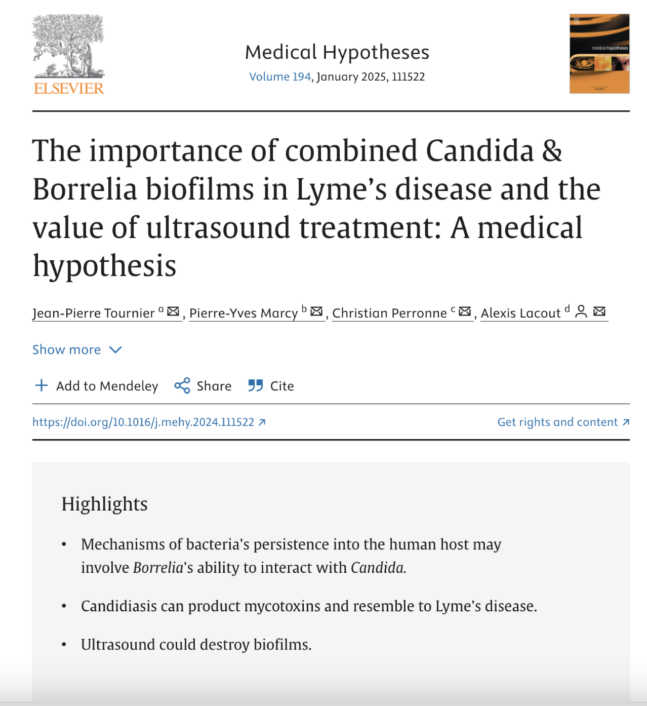 L’importance des biofilms combinés de Candida et Borrelia dans la maladie de Lyme et l’intérêt du traitement par ultrasons – étude soutenue par BonSens.org