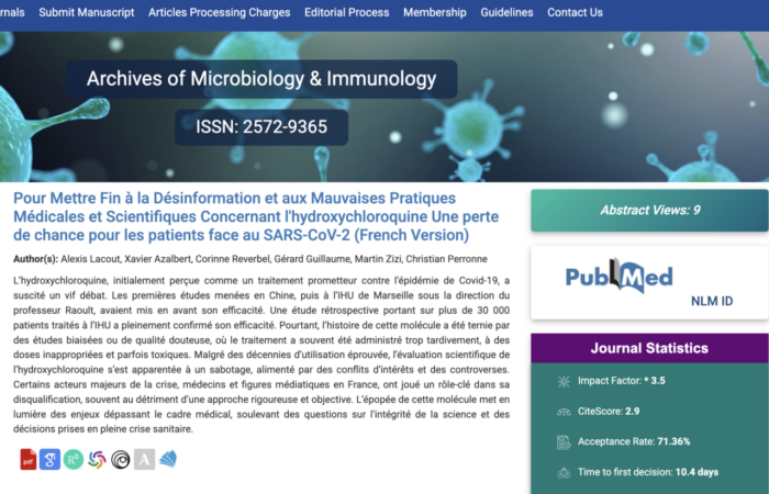 Pour Mettre Fin à la Désinformation et aux Mauvaises Pratiques Médicales et Scientifiques Concernant l'hydroxychloroquine Une perte de chance pour les patients face au SARS-CoV-2 (French Version)