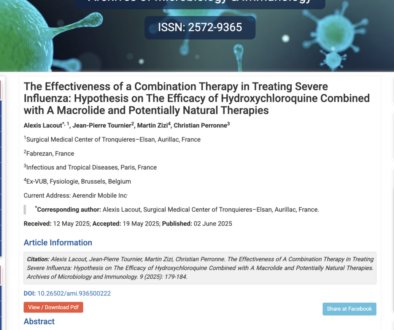 Traitement de la grippe sévère : hypothèse sur l’efficacité de l’hydroxychloroquine associée à un macrolide – publication soutenue par BonSens.org