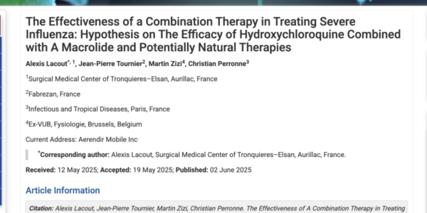 Traitement de la grippe sévère : hypothèse sur l&rsquo;efficacité de l&rsquo;hydroxychloroquine associée à un macrolide – publication soutenue par BonSens.org