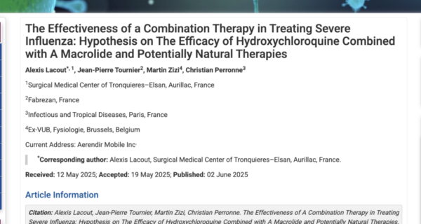 Traitement de la grippe sévère : hypothèse sur l’efficacité de l’hydroxychloroquine associée à un macrolide – publication soutenue par BonSens.org