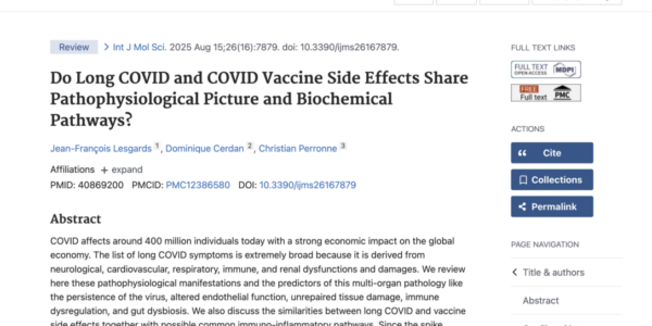 Les effets secondaires du COVID long et du vaccin COVID : nouvelle étude soutenue par BonSens.org