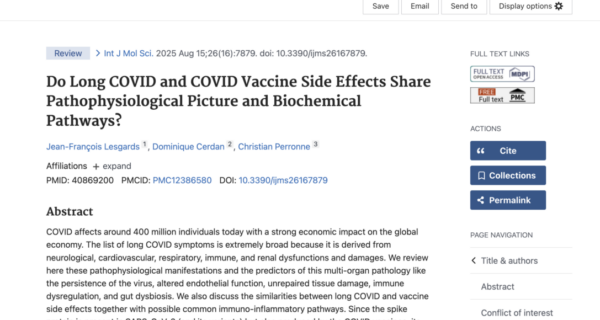 Les effets secondaires du COVID long et du vaccin COVID : nouvelle étude soutenue par BonSens.org