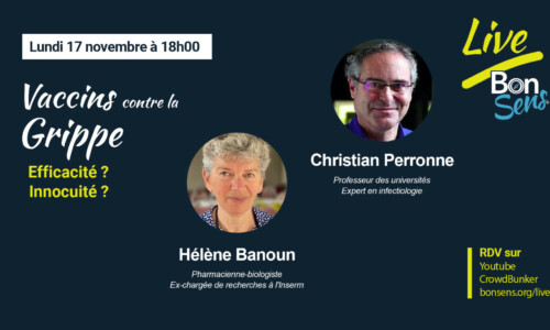 Live avec Hélène Banoun et Christian Perronne – Vaccins contre la grippe : Efficacité ? Innocuité ?