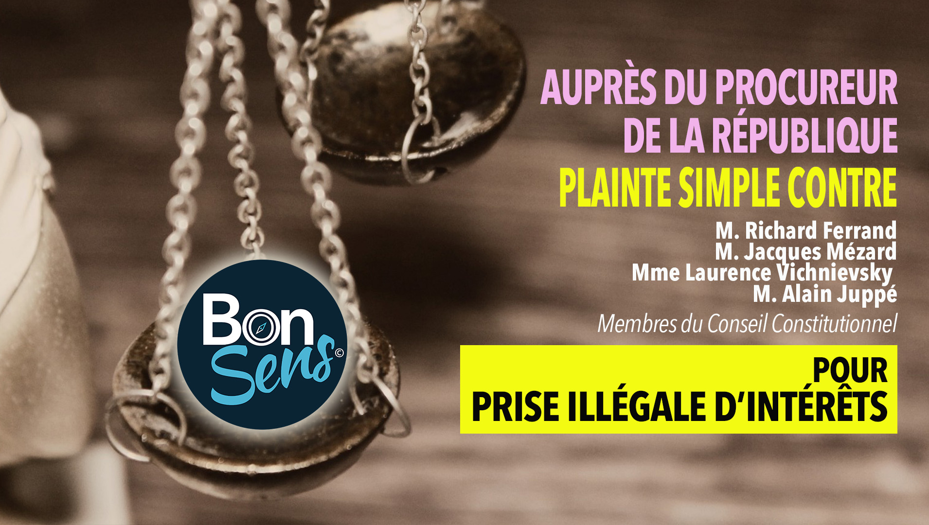 Aide à mourir : BonSens.org porte plainte contre 4 membres du Conseil constitutionnel pour « prise illégale d’intérêts »