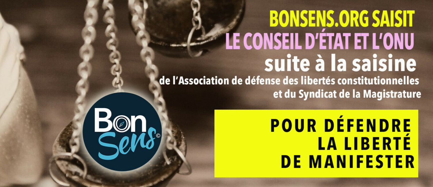 Action juridique de BonSens contre l'interdiction de manifester