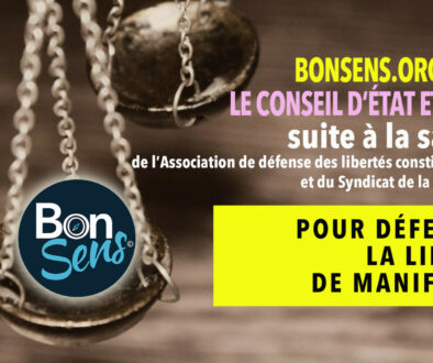 Action juridique de BonSens contre l'interdiction de manifester