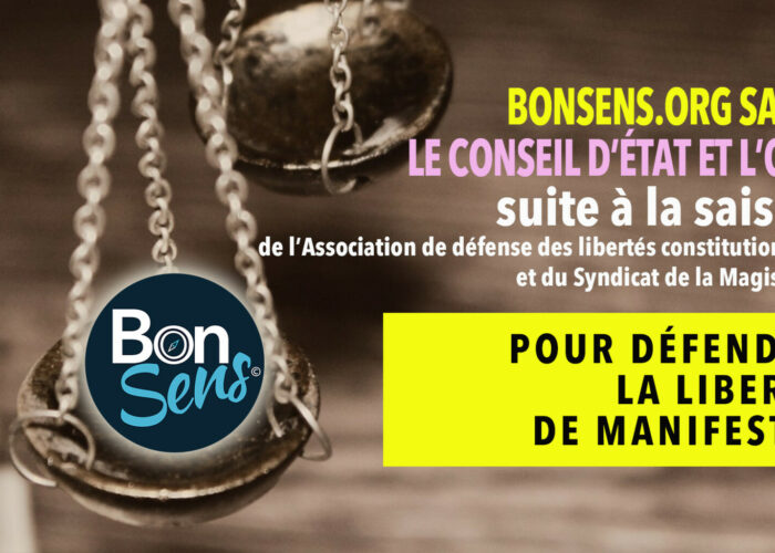 Action juridique de BonSens contre l'interdiction de manifester